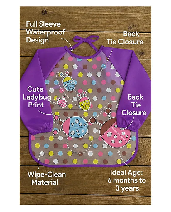 KIDS BASIC Long Sleeve Bibs, Waterproof Baby Bibs, Toddler Sleeved Bib, Baby Smock for Eating Feeding