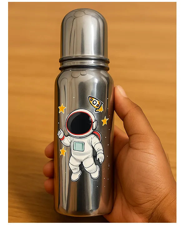 KIDS BASIC Baby Feeding Bottle, Steel Body with Nipple & Cap 250 ml