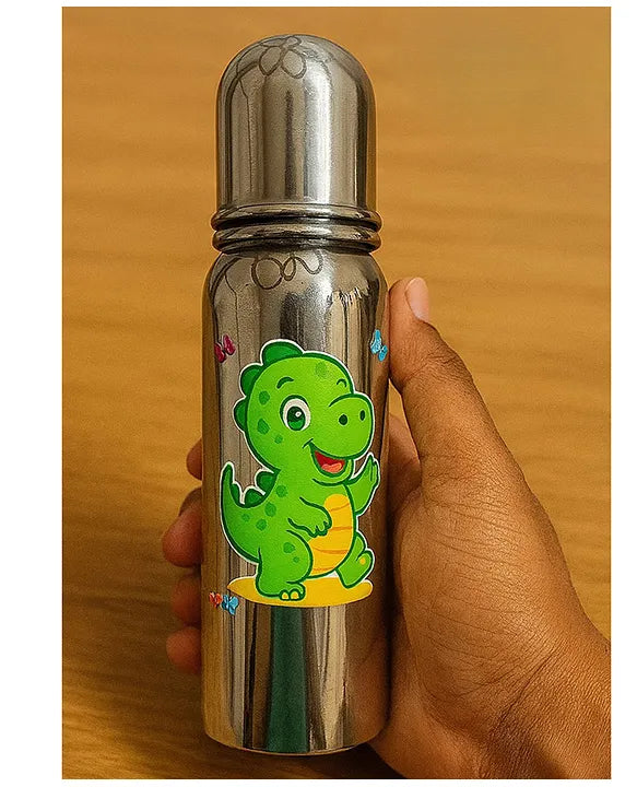 KIDS BASIC Baby Feeding Bottle, Steel Body with Nipple & Cap 250 ml