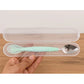 KIDS BASIC 2 In 1 Spoon Fruit Scrapping One Side and Other Soft Silicone Spoon- Green