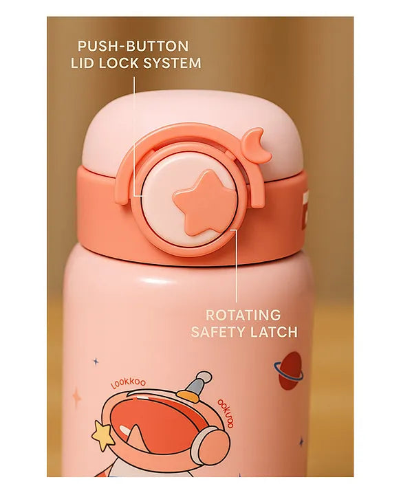 KIDS BASIC Cute Bunny Design Sipper Bottle with Adjustable Strap - Leakproof & Portable for Kids - 500ml