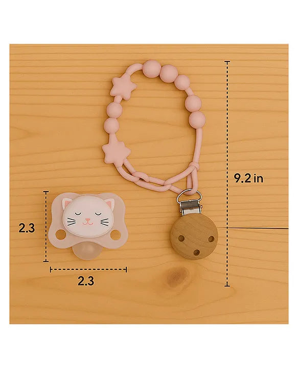 KIDS BASIC Stylish Baby Pacifier with Clip Chain - Soft, Safe & BPA-Free