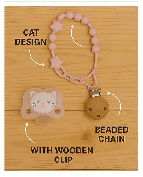 KIDS BASIC Stylish Baby Pacifier with Clip Chain - Soft, Safe & BPA-Free