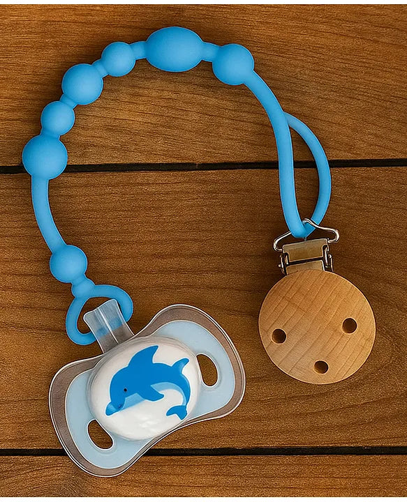 KIDS BASIC Stylish Baby Pacifier with Clip Chain - Soft, Safe & BPA-Free