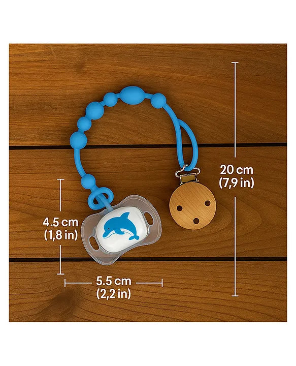KIDS BASIC Stylish Baby Pacifier with Clip Chain - Soft, Safe & BPA-Free