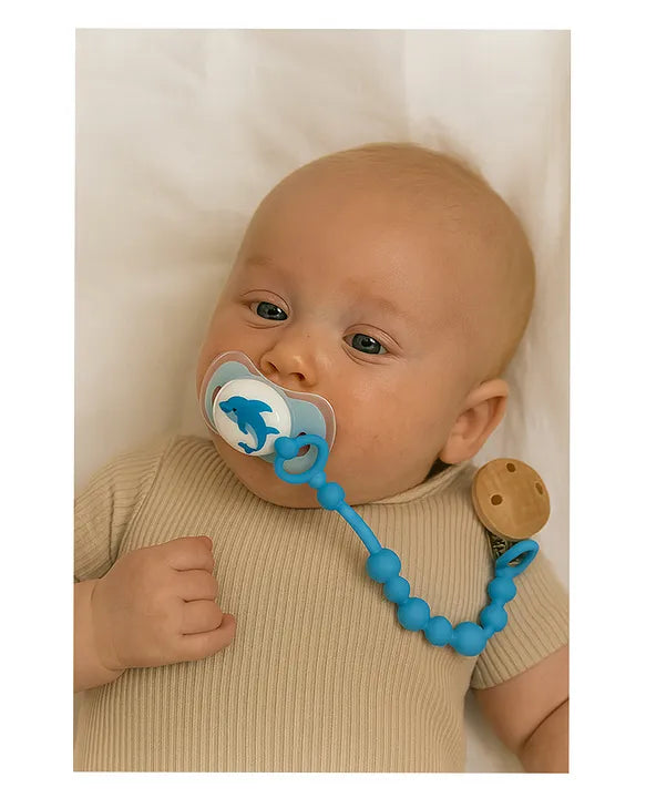 KIDS BASIC Stylish Baby Pacifier with Clip Chain - Soft, Safe & BPA-Free