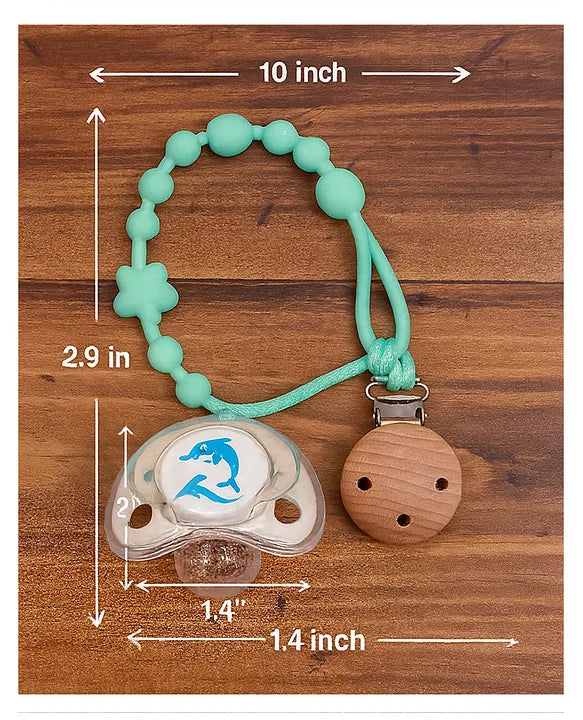 KIDS BASIC Stylish Baby Pacifier with Clip Chain - Soft, Safe & BPA-Free