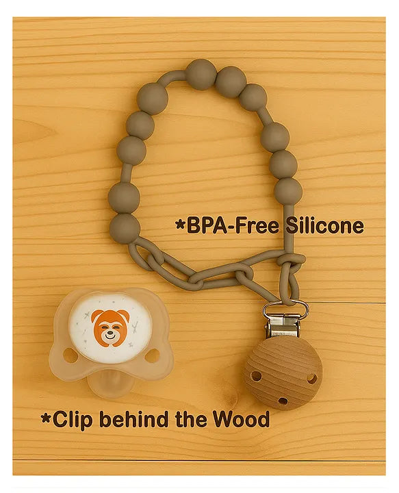 KIDS BASIC Stylish Baby Pacifier with Clip Chain - Soft, Safe & BPA-Free