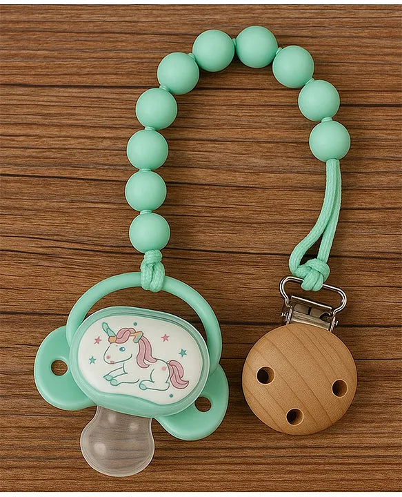 KIDS BASIC Stylish Baby Pacifier with Clip Chain - Soft, Safe & BPA-Free (pack of 2)