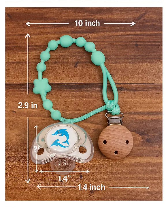 KIDS BASIC Stylish Baby Pacifier with Clip Chain - Soft, Safe & BPA-Free (pack of 2)