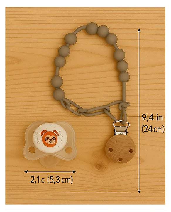 KIDS BASIC Stylish Baby Pacifier with Clip Chain - Soft, Safe & BPA-Free (pack of 2)