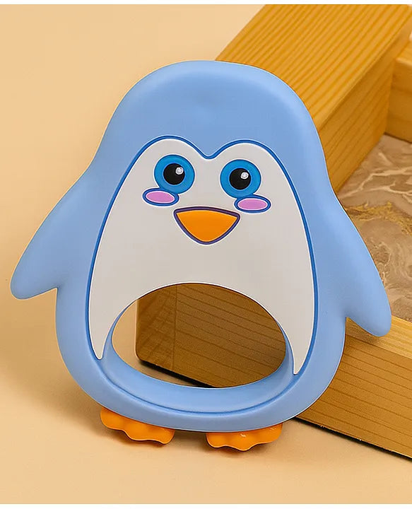 KIDS BASIC Penguin Shape Silicone Teether , BPA Free & Safe for Babies (Pack of 1)