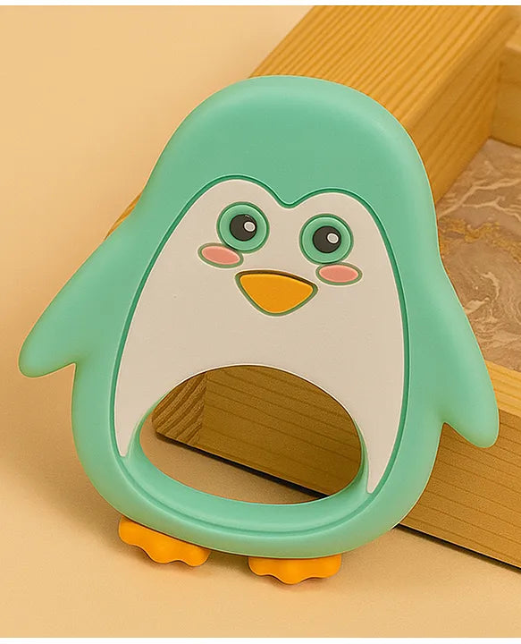 KIDS BASIC Penguin Shape Silicone Teether , BPA Free & Safe for Babies (Pack of 1)