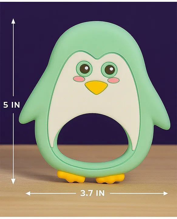 KIDS BASIC Penguin Shape Silicone Teether , BPA Free & Safe for Babies (Pack of 1)