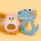 KIDS BASIC Dinosaur Shape & Reindeer Shape Silicone Teether , BPA Free & Safe for Babies (Pack of 2)