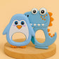 KIDS BASIC Dinosaur Shape & Reindeer Shape Silicone Teether , BPA Free & Safe for Babies (Pack of 2)