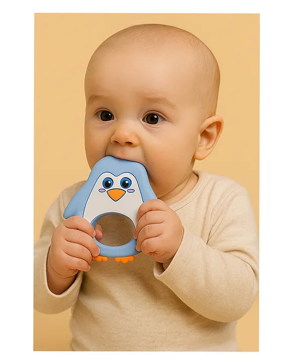 KIDS BASIC Dinosaur Shape & Reindeer Shape Silicone Teether , BPA Free & Safe for Babies (Pack of 2)