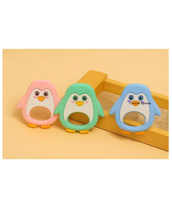 KIDS BASIC Dinosaur Shape & Reindeer Shape Silicone Teether , BPA Free & Safe for Babies (Pack of 2)