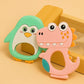 KIDS BASIC Dinosaur Shape & Reindeer Shape Silicone Teether , BPA Free & Safe for Babies (Pack of 2)