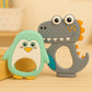 KIDS BASIC Dinosaur Shape & Reindeer Shape Silicone Teether , BPA Free & Safe for Babies (Pack of 2)