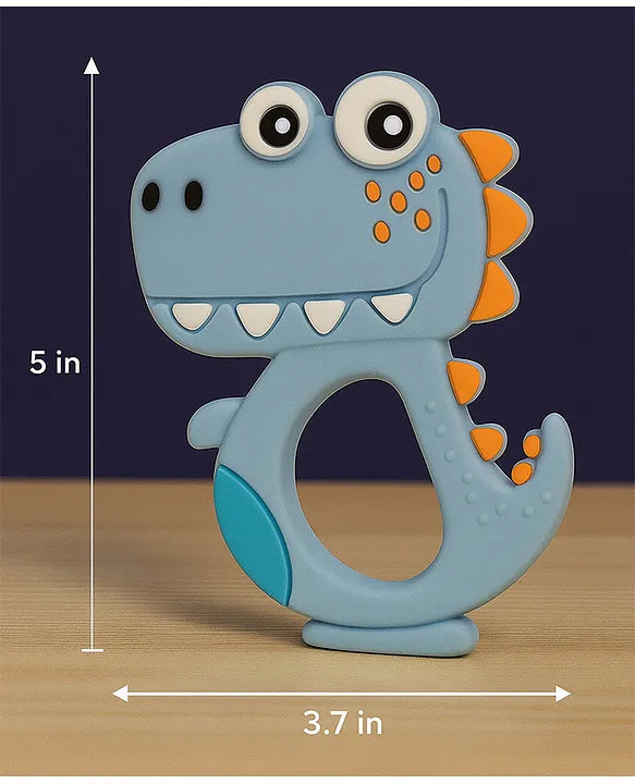 KIDS BASIC Dinosaur Shape & Reindeer Shape Silicone Teether , BPA Free & Safe for Babies (Pack of 2)