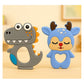 KIDS BASIC Dinosaur Shape & Reindeer Shape Silicone Teether , BPA Free & Safe for Babies (Pack of 2)