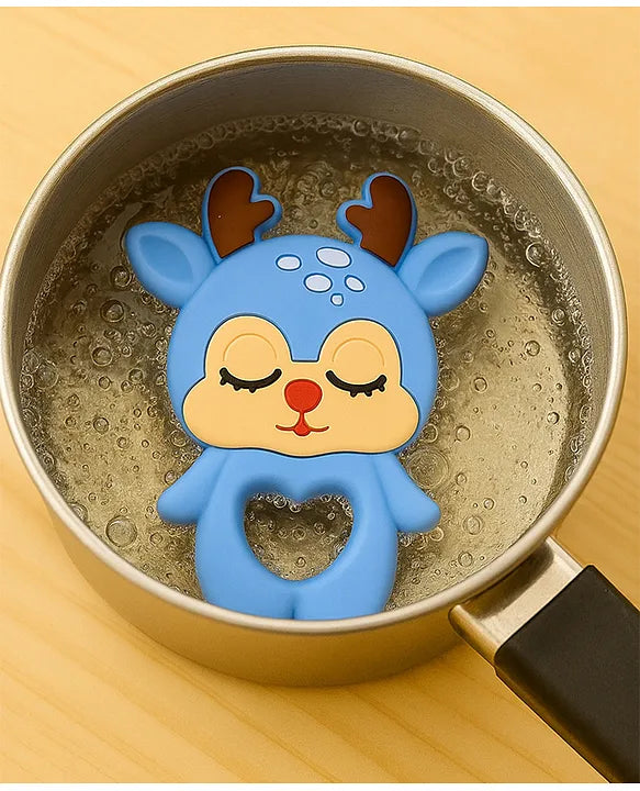 KIDS BASIC Baby Pacifier with Chain & Soft Reindeer Teether Combo ,Silicone, BPA Free