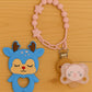 KIDS BASIC Baby Pacifier with Chain & Soft Reindeer Teether Combo ,Silicone, BPA Free