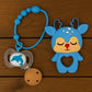 KIDS BASIC Baby Pacifier with Chain & Soft Reindeer Teether Combo ,Silicone, BPA Free