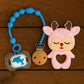 KIDS BASIC Baby Pacifier with Chain & Soft Reindeer Teether Combo ,Silicone, BPA Free