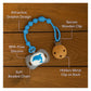 KIDS BASIC Baby Pacifier with Chain & Soft Reindeer Teether Combo ,Silicone, BPA Free