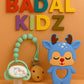 KIDS BASIC Baby Pacifier with Chain & Soft Reindeer Teether Combo ,Silicone, BPA Free