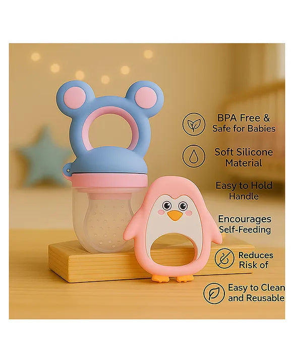 KIDS BASIC Essential Combo Mickey Fruit Nibbler & BPA Free Teether