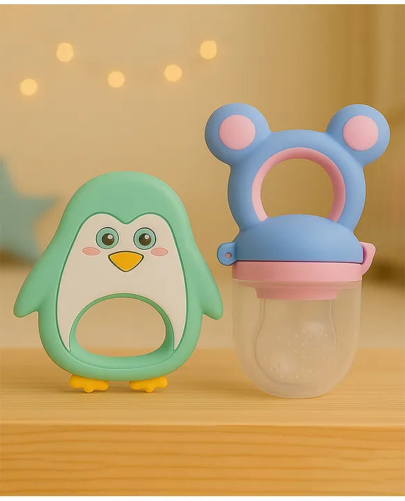 KIDS BASIC Essential Combo Mickey Fruit Nibbler & BPA Free Teether