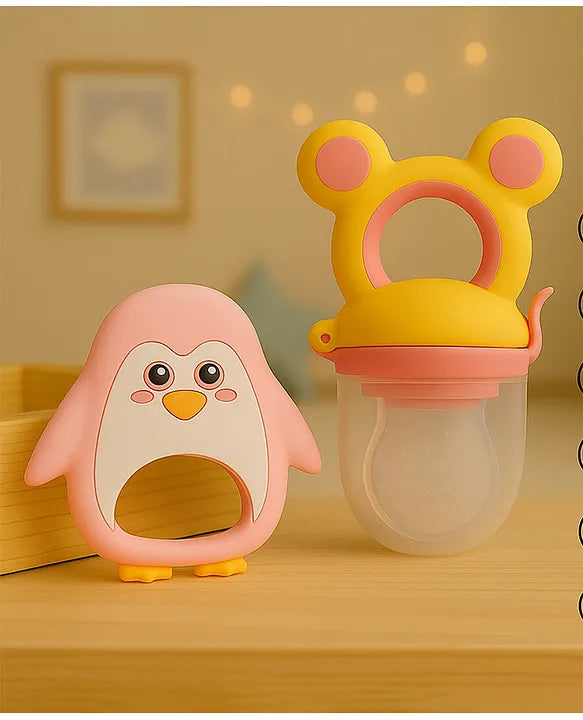 KIDS BASIC Essential Combo Mickey Fruit Nibbler & BPA Free Teether