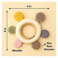 KIDS BASIC BIS Certified Wooden Teether & Wooden Rattle Combo , Natural, Safe & Eco-Friendly for Babies