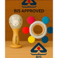 KIDS BASIC BIS Certified Wooden Teether & Wooden Rattle Combo , Natural, Safe & Eco-Friendly for Babies