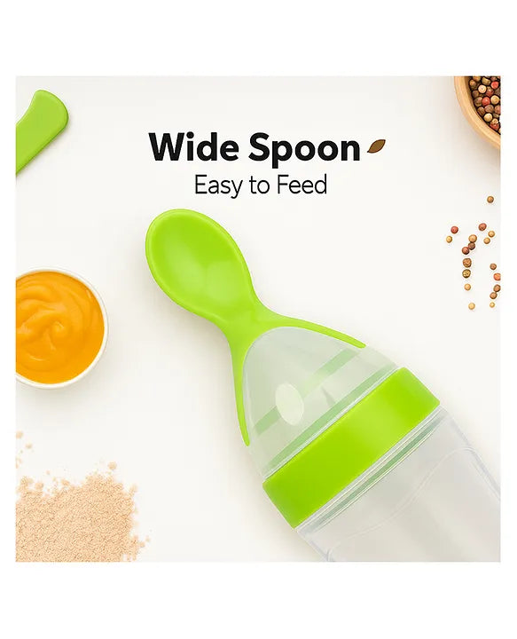 KIDS BASIC Soft Silicone Squeezy BPA Free Spoon Bottle For Babies