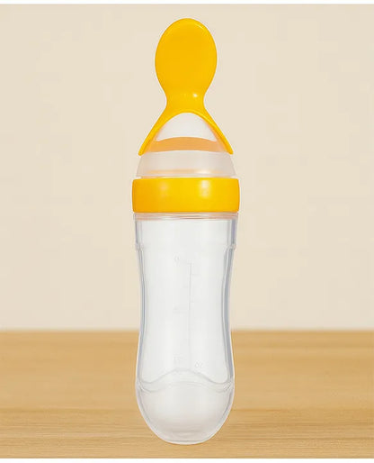 KIDS BASIC Soft Silicone Squeezy BPA Free Spoon Bottle For Babies