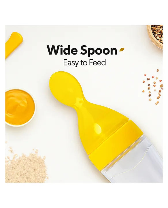 KIDS BASIC Soft Silicone Squeezy BPA Free Spoon Bottle For Babies