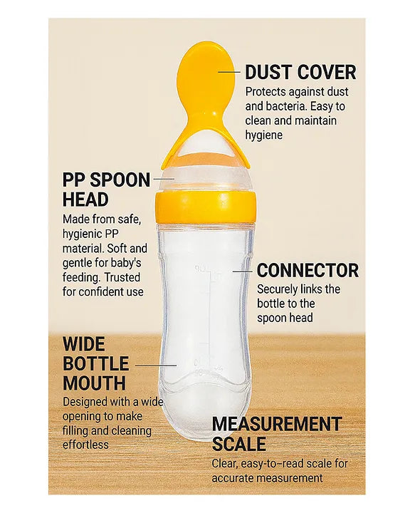 KIDS BASIC Soft Silicone Squeezy BPA Free Spoon Bottle For Babies