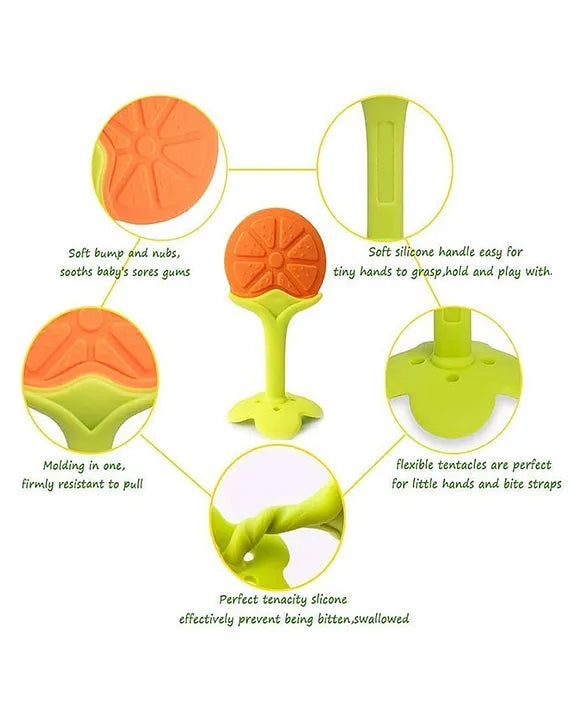 KIDS BASIC Baby Silicone Spoon Bottle with Soft Teether Feeder Combo , BPA Free Feeding Set