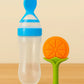 KIDS BASIC Baby Silicone Spoon Bottle with Soft Teether Feeder Combo , BPA Free Feeding Set