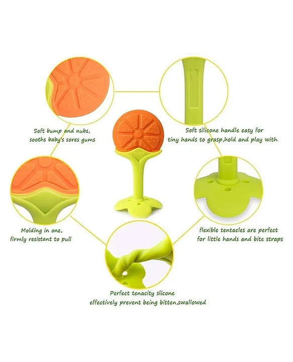 KIDS BASIC Baby Silicone Spoon Bottle with Soft Teether Feeder Combo , BPA Free Feeding Set