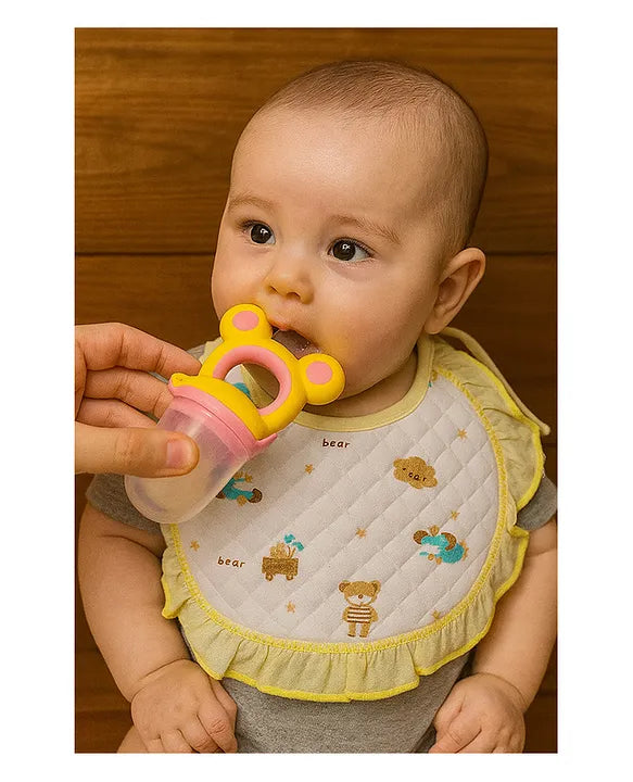 KIDS BASIC Premium Imported Knot Frill Baby Bibs - Super Soft, Large Size, Cute Designs