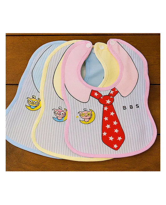 KIDS BASIC Adorable Baby Bib With Tie Design - Waterproof, Soft & Easy to Clean