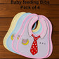 KIDS BASIC Adorable Baby Bib With Tie Design - Waterproof, Soft & Easy to Clean