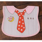 KIDS BASIC Adorable Baby Bib With Tie Design - Waterproof, Soft & Easy to Clean