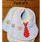 KIDS BASIC Adorable Baby Bib With Tie Design - Waterproof, Soft & Easy to Clean