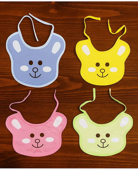 KIDS BASIC premium Knot Baby Bibs - Soft Cotton, Cute Animal Prints, Comfortable & Absorbent